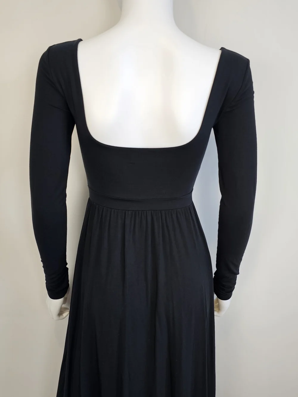 Wilfred Aritzia Market Black Square Neckline A-Line Long Sleeve Dress Sz XS - Picture 7 of 11